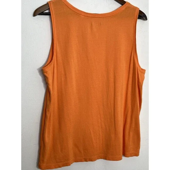 Chico's Sunrise Orange Top Blouse 100% Cotton Shell Tank 3 XL (11) - Picture 5 of 8